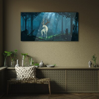 Tableau photo sur verre Esprit de la forêt avec des bois