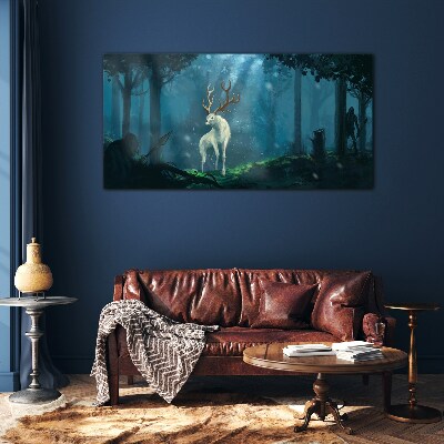 Tableau photo sur verre Esprit de la forêt avec des bois