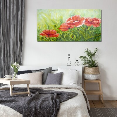 Tableau sur verre Fleurs dans une prairie au printemps