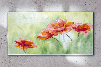 Tableau imprimé sur verre Fleurs aux tons pastel