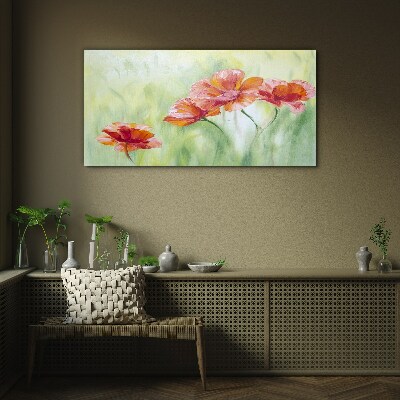 Tableau imprimé sur verre Fleurs aux tons pastel