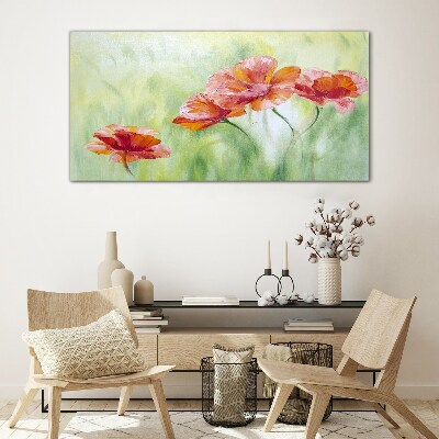 Tableau imprimé sur verre Fleurs aux tons pastel