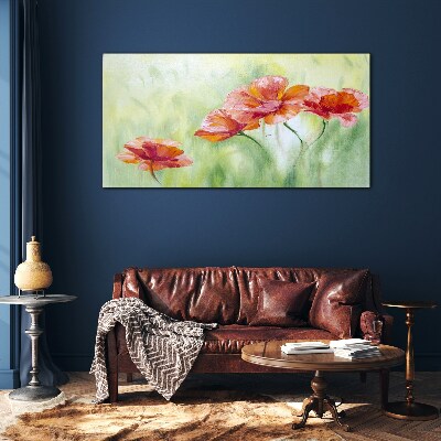 Tableau imprimé sur verre Fleurs aux tons pastel