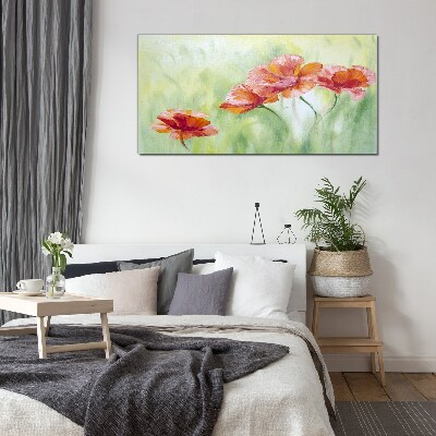 Tableau imprimé sur verre Fleurs aux tons pastel