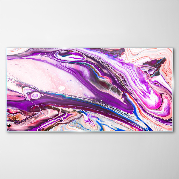 Tableau photo sur verre Vagues violettes d'abstraction