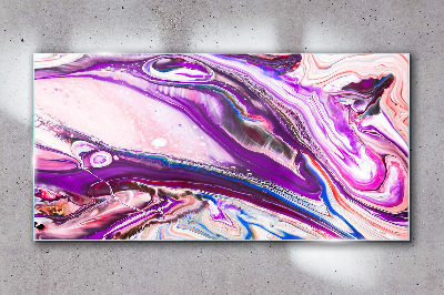 Tableau photo sur verre Vagues violettes d'abstraction
