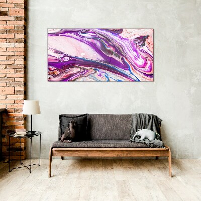 Tableau photo sur verre Vagues violettes d'abstraction