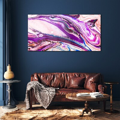 Tableau photo sur verre Vagues violettes d'abstraction