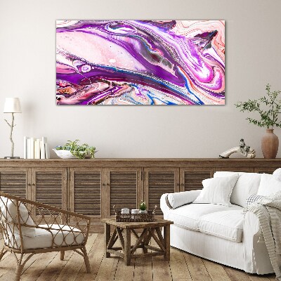 Tableau photo sur verre Vagues violettes d'abstraction