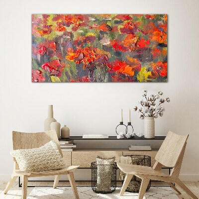 Tableau sur verre Une explosion florale de couleurs