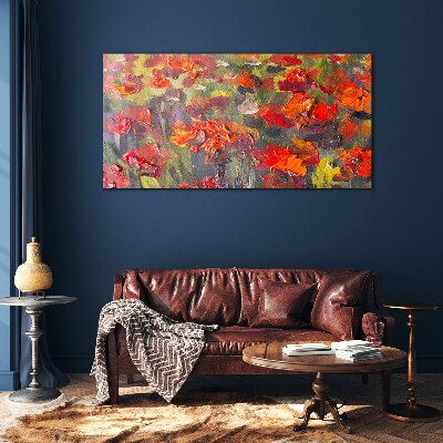 Tableau sur verre Une explosion florale de couleurs