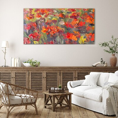 Tableau sur verre Une explosion florale de couleurs
