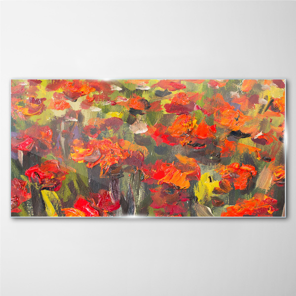 Tableau imprimé sur verre Un paysage floral aux couleurs intenses