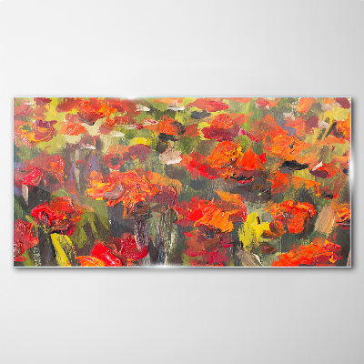 Tableau imprimé sur verre Un paysage floral aux couleurs intenses