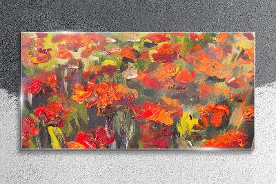 Tableau imprimé sur verre Un paysage floral aux couleurs intenses