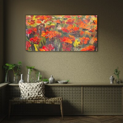 Tableau imprimé sur verre Un paysage floral aux couleurs intenses
