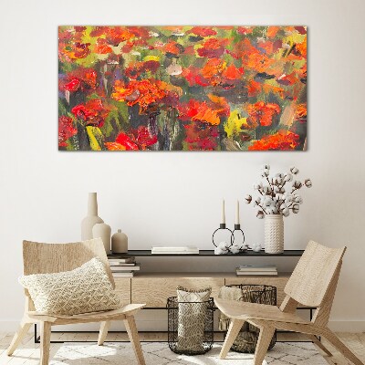 Tableau imprimé sur verre Un paysage floral aux couleurs intenses