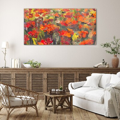 Tableau imprimé sur verre Un paysage floral aux couleurs intenses