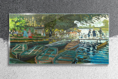 Tableau imprimé sur verre La Grenouillère de Monet