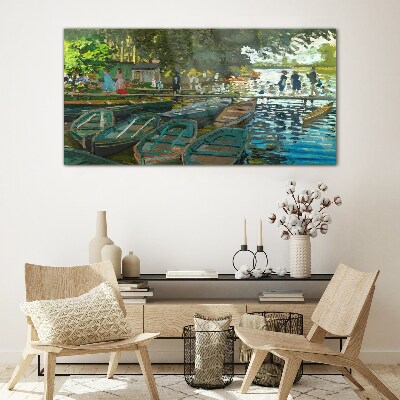 Tableau imprimé sur verre La Grenouillère de Monet