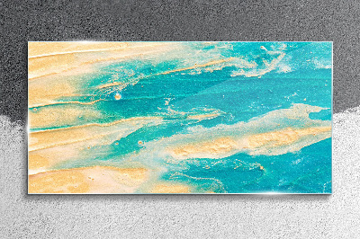 Tableau photo sur verre Vagues de l'océan sur le sable