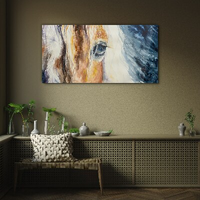 Tableau sur verre Portrait à l'aquarelle d'un cheval