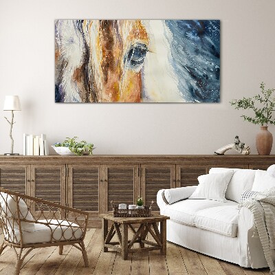 Tableau sur verre Portrait à l'aquarelle d'un cheval
