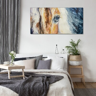 Tableau sur verre Portrait à l'aquarelle d'un cheval