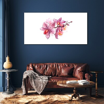 Tableau photo sur verre Orchidées roses sur fond blanc