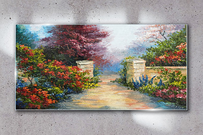 Tableau sur verre Un paradis floral en couleurs