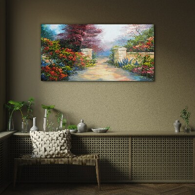 Tableau sur verre Un paradis floral en couleurs