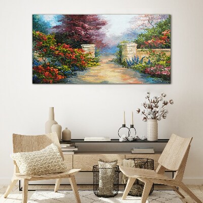 Tableau sur verre Un paradis floral en couleurs