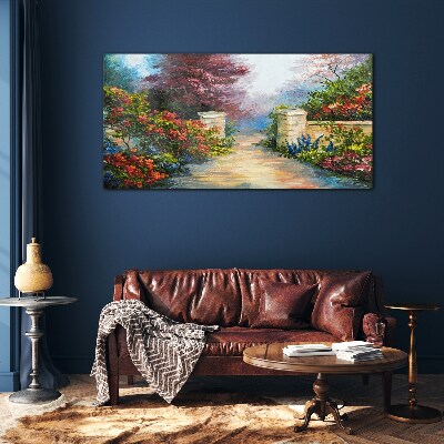 Tableau sur verre Un paradis floral en couleurs