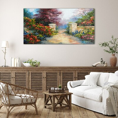 Tableau sur verre Un paradis floral en couleurs