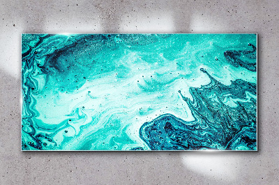 Tableau photo sur verre Vagues bleues dans la mer