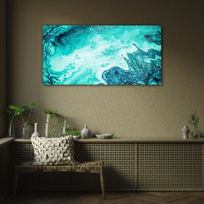 Tableau photo sur verre Vagues bleues dans la mer