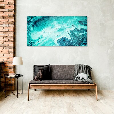 Tableau photo sur verre Vagues bleues dans la mer