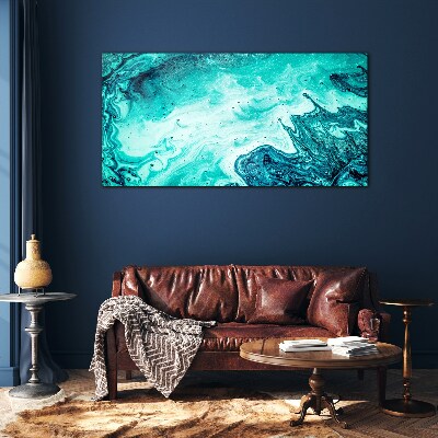 Tableau photo sur verre Vagues bleues dans la mer