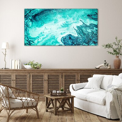 Tableau photo sur verre Vagues bleues dans la mer