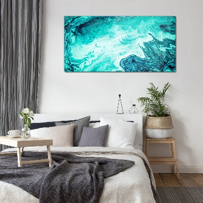 Tableau photo sur verre Vagues bleues dans la mer