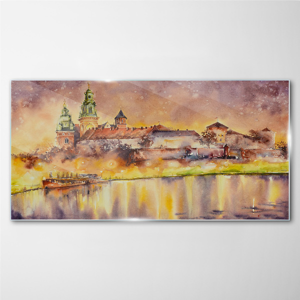 Tableau verre imprimé Reflets dorés sur la rivière