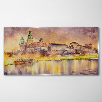 Tableau verre imprimé Reflets dorés sur la rivière