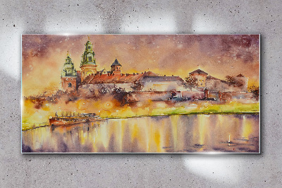 Tableau verre imprimé Reflets dorés sur la rivière