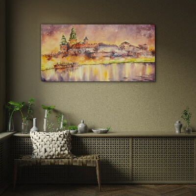 Tableau verre imprimé Reflets dorés sur la rivière