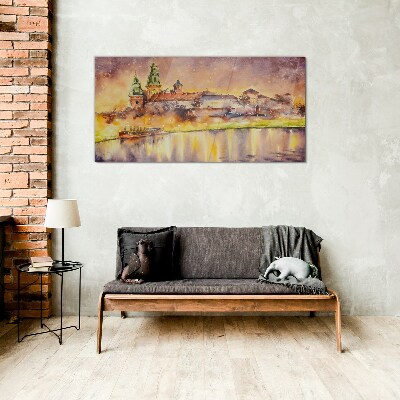 Tableau verre imprimé Reflets dorés sur la rivière