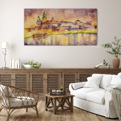 Tableau verre imprimé Reflets dorés sur la rivière