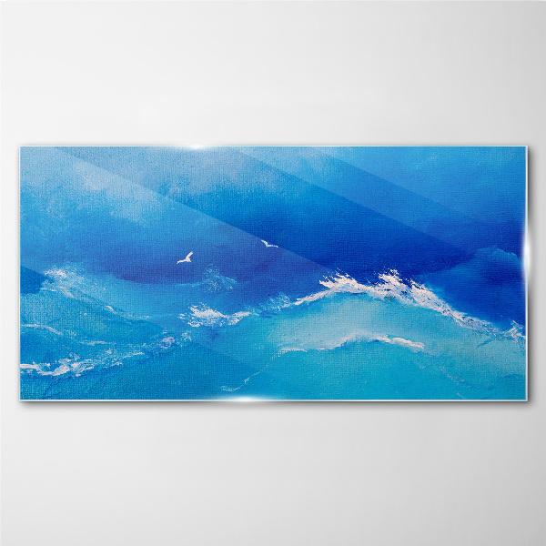 Tableau verre imprimé Vagues calmes de l'océan