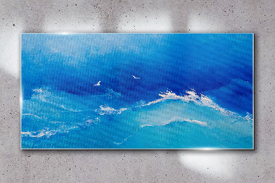 Tableau verre imprimé Vagues calmes de l'océan
