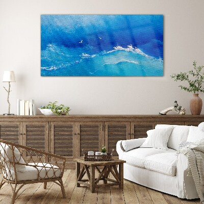 Tableau verre imprimé Vagues calmes de l'océan