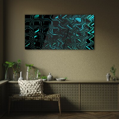 Tableau en verre Géométrie dans les tons turquoise